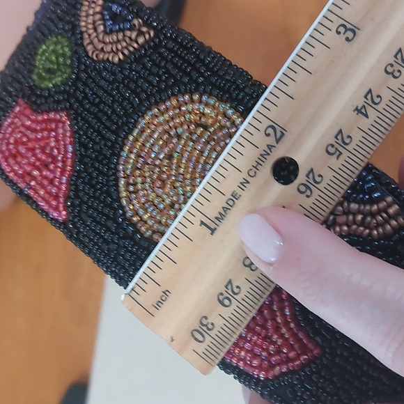 🔖 Black Millefiori Beaded Small Bag Zipper - Picture 9 of 9